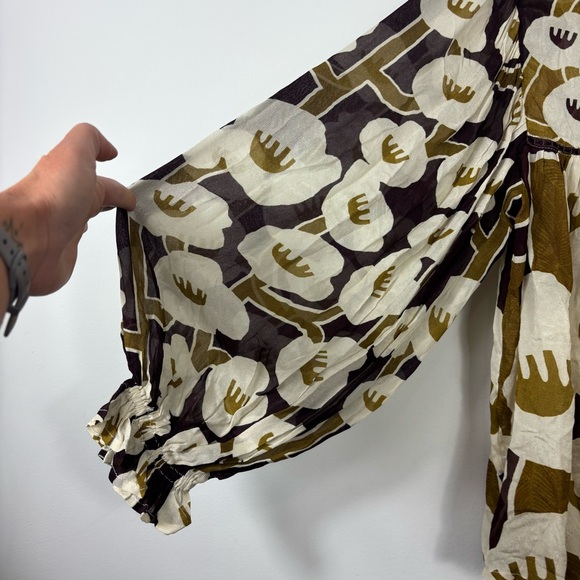 Anthropologie Bl-nk London Miranda Peasant Top Womens S Balloon Sleeve Retro - Picture 4 of 8